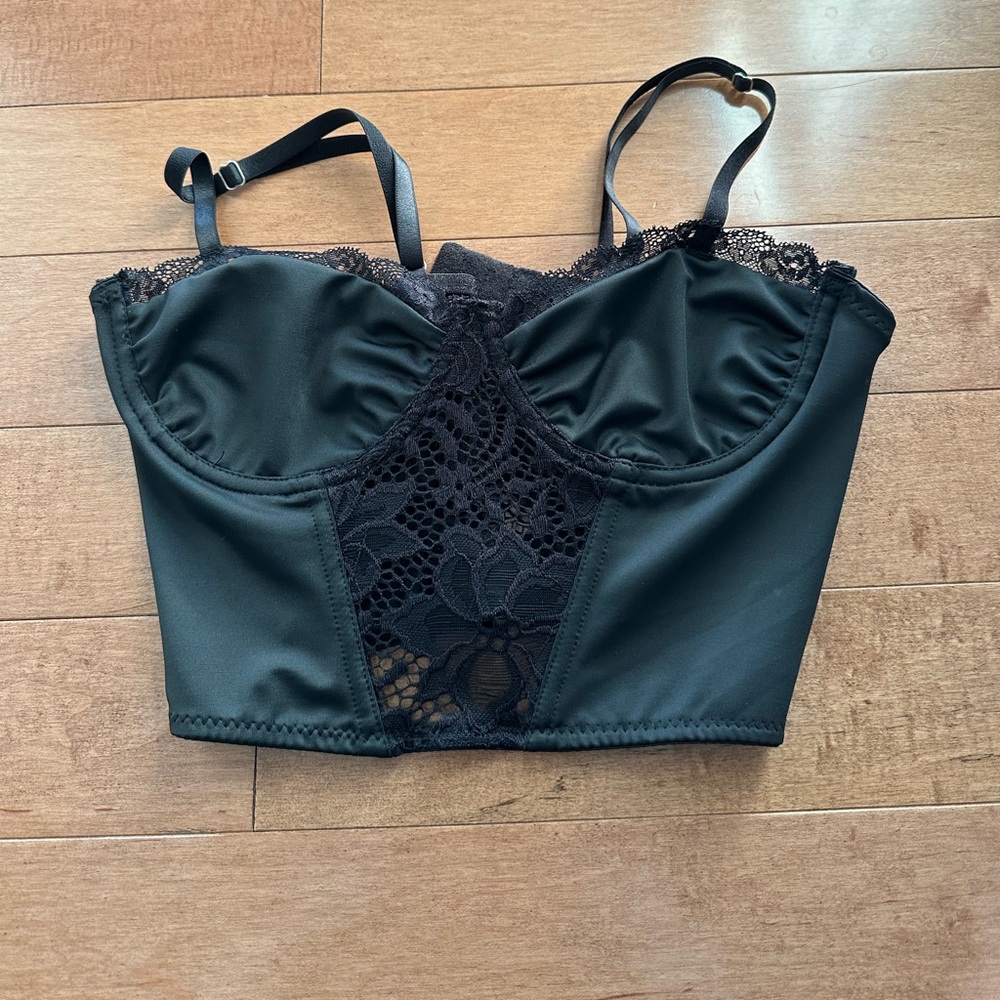 Black Lace Bustier Top